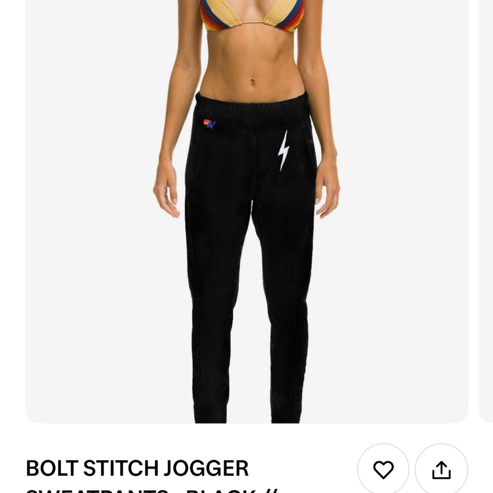 BOLT STITCH JOGGER SWEATPANTS - BLACK // WHITE BY AVIATOR NATION